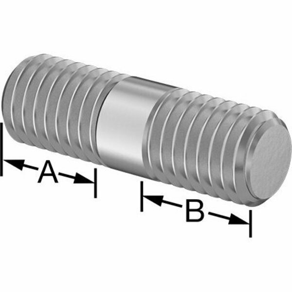 Bsc Preferred Threaded on Both Ends Stud 316 Stainless Steel M10 x 1.5mm Size 13mm and 12mm Thread Len 32mm Long 5580N131